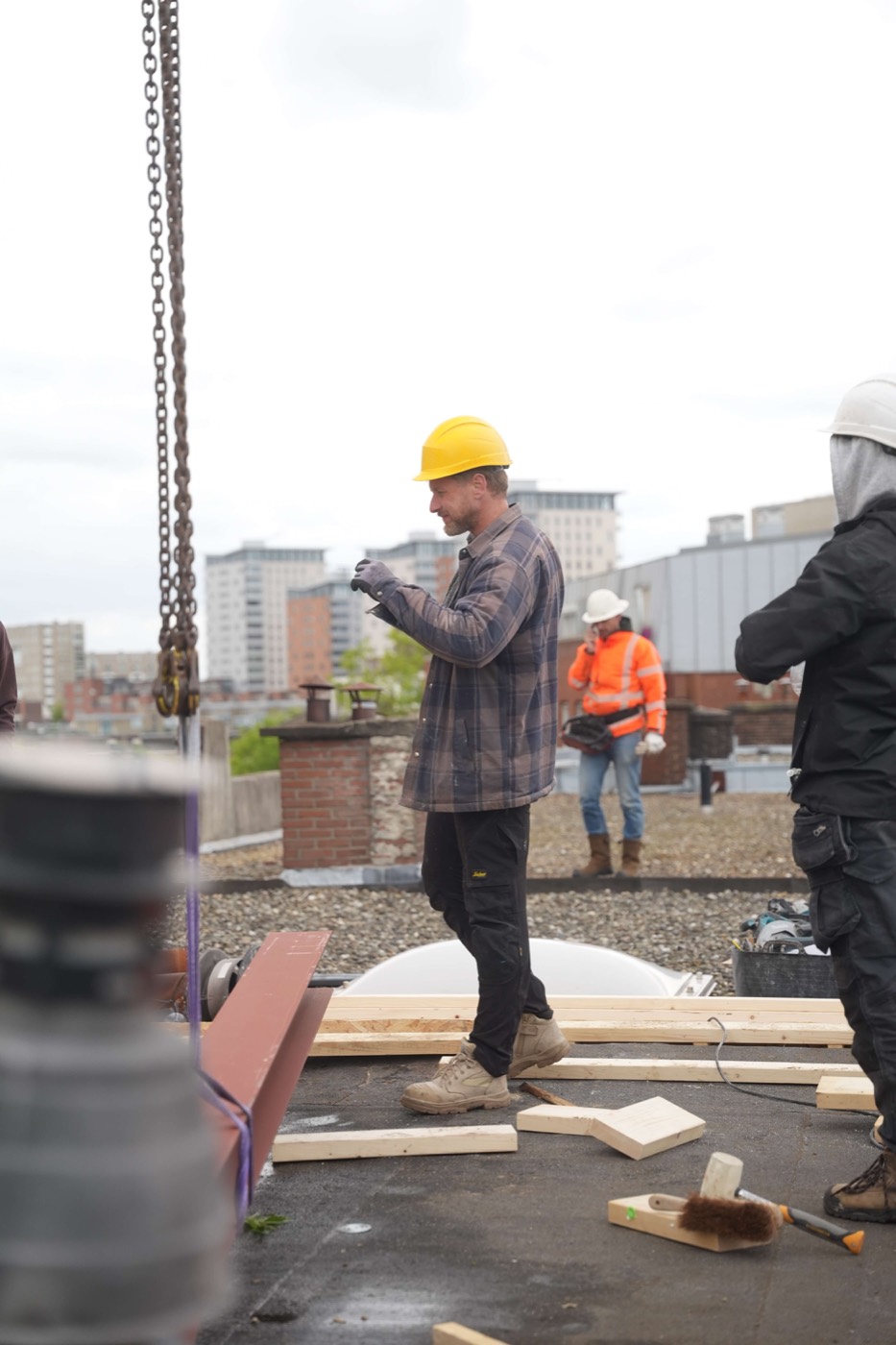 Werkzaamheden tijdens een verbouwing in Den Haag