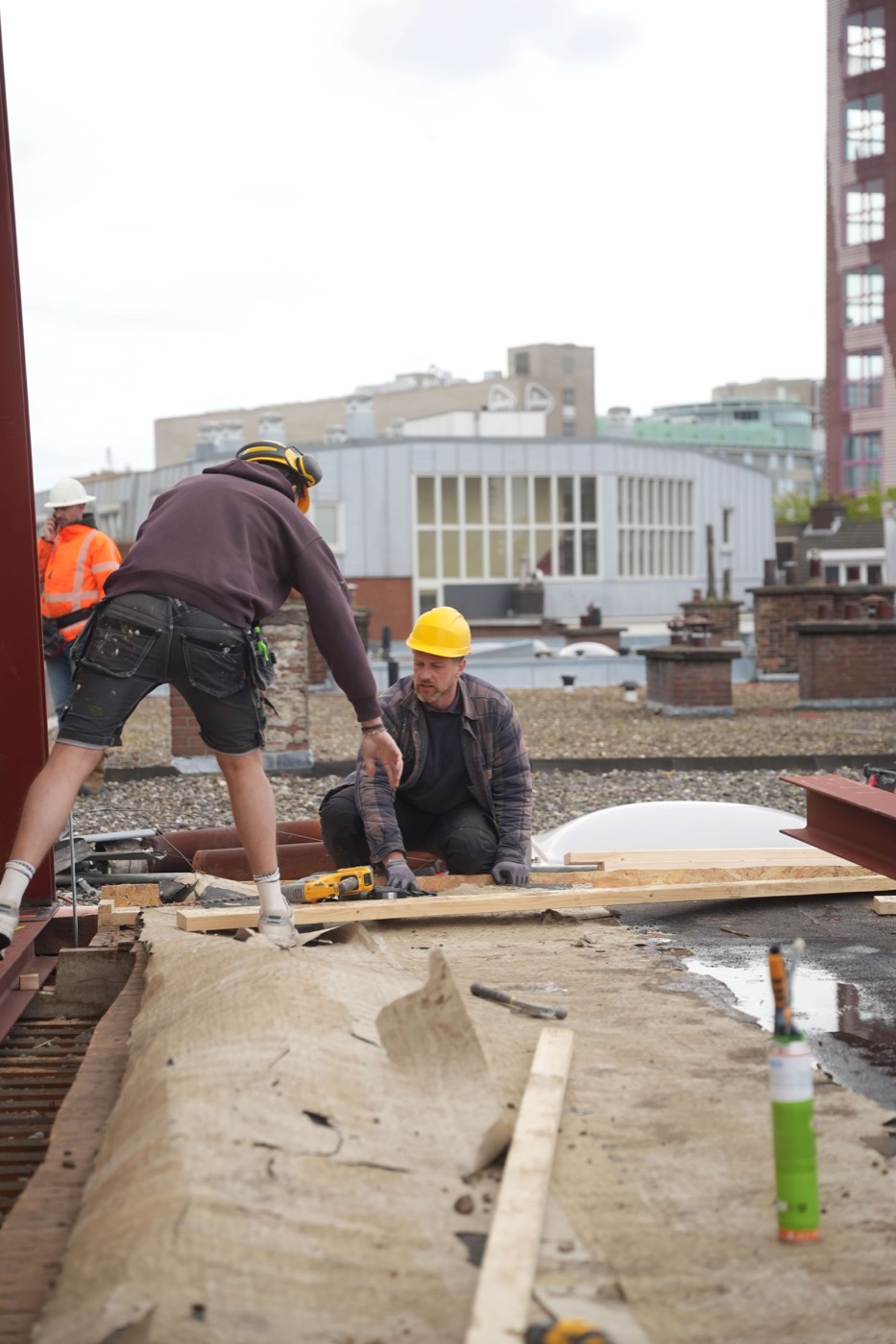 Werkzaamheden tijdens een verbouwing in Den Haag