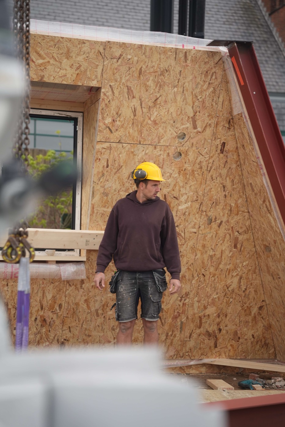 Prefab element met raamopening voor een uitbouw